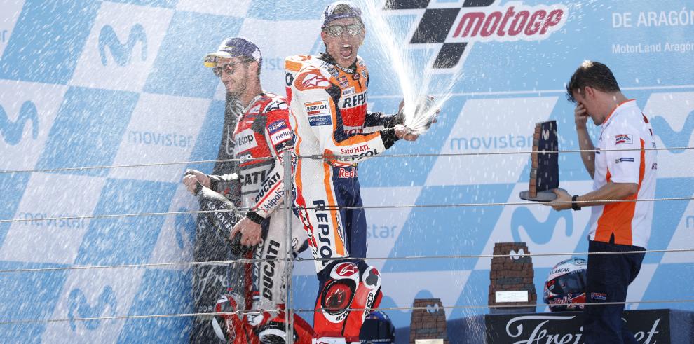 Lambán subraya la pujuanza y buena salud del Gran Premio del mundial de Moto GP en Alcañiz en su novena edición, ganada por Marc Márquez