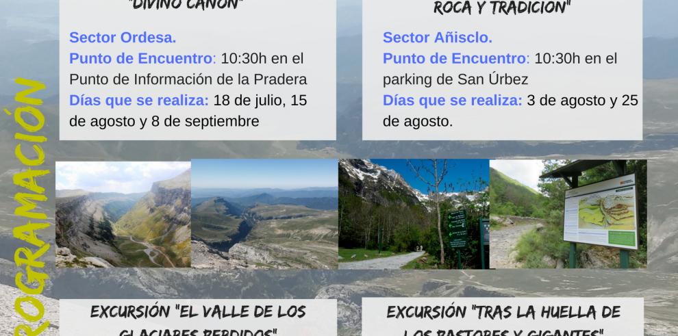 El Centenario de Ordesa y Monte Perdido organiza excursiones estivales para descubrir los rincones más característicos del Parque Nacional