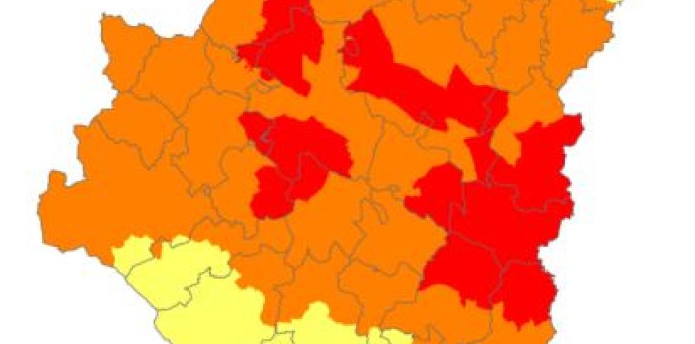 Prealerta roja por riesgo de incendios forestales en puntos de las tres provincias aragonesas