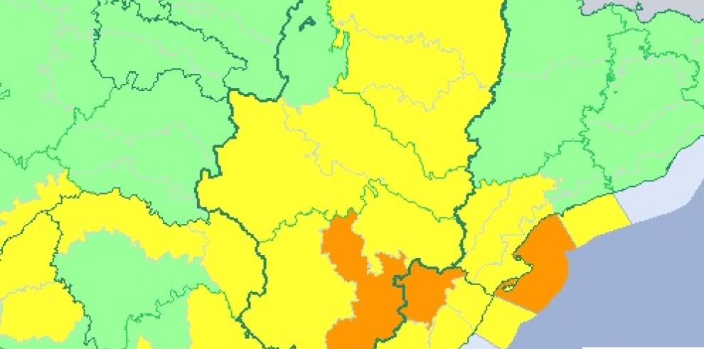 Avisos amarillo y naranja por nevadas y vientos en Aragón