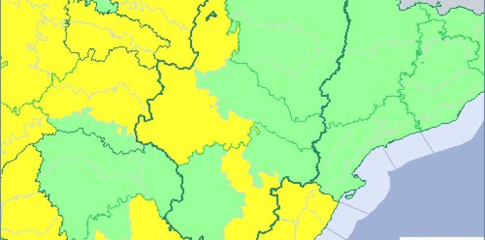 Aviso amarillo por lluvias y tormentas en Ibérica Zaragozana, Gúdar, Maestrazgo y Cinco Villas