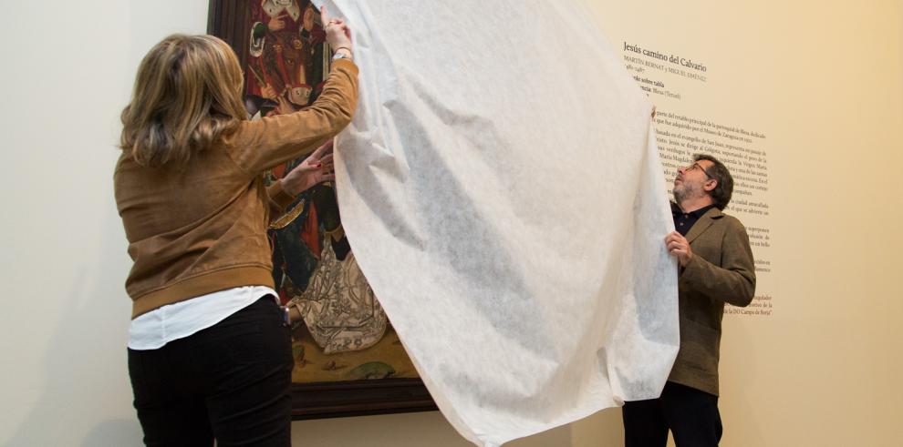 La tabla Jesús Camino al Calvario del Museo de Zaragoza recupera su esplendor gracias a la restauración financiada por el Consejo Regulador de la DO Campo de Borja