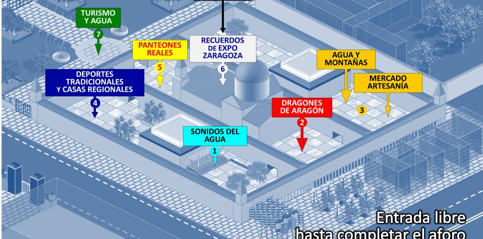 Los patios y jardines del Pignatelli se abren a los aragoneses mañana sábado y hasta lunes para celebrar San Jorge