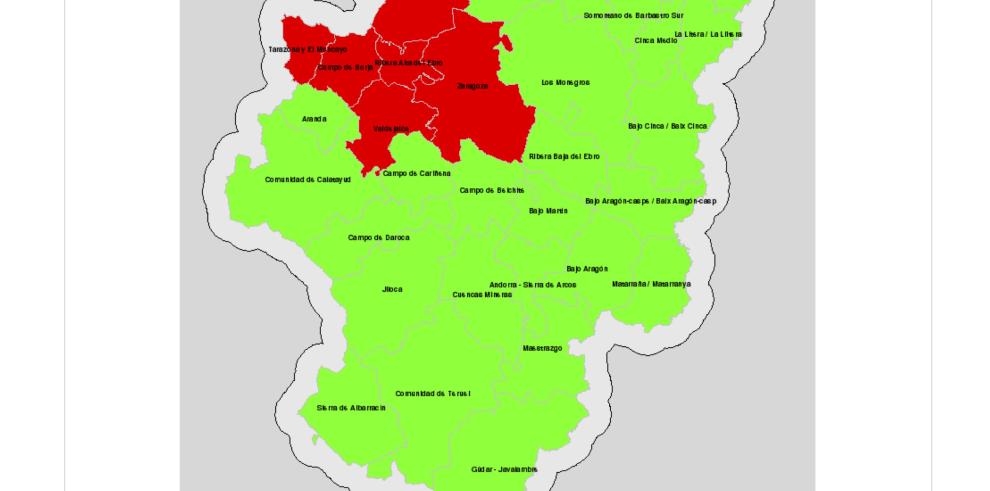 Mapa de índice de riesgo de fuego,23 de febrero