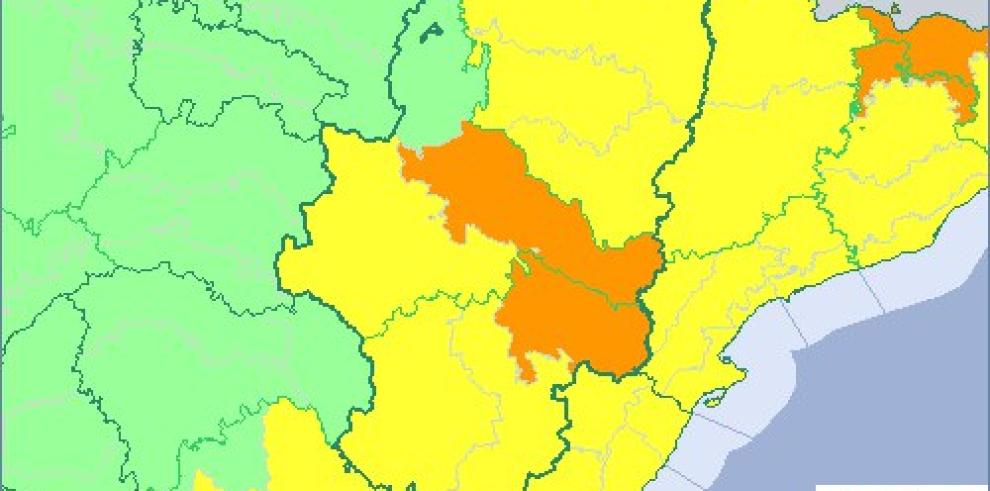 Aumenta a nivel naranja el aviso por tormentas en la Ribera del Ebro y el Bajo Aragón