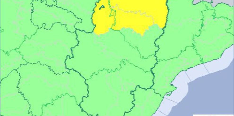 Ampliado aviso amarillo por tormentas y deshielo en varias zonas de Aragón