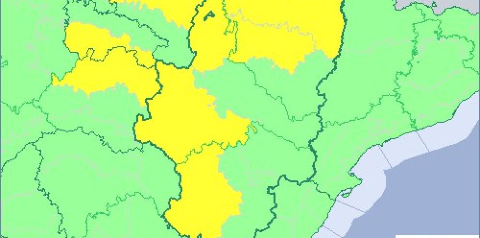 Aviso amarillo por lluvias y tormentas en diferentes puntos de Aragón