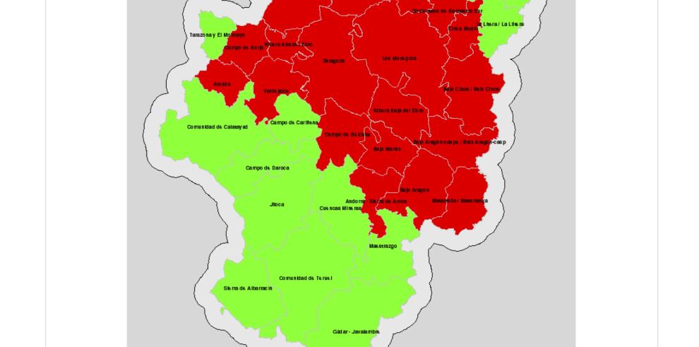 Mapa de índice de riesgo de incendios forestales para el día 17 de febrero de 2018