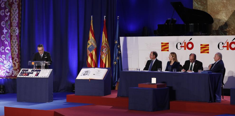 Aragón rinde homenaje al espíritu de consenso que ha permitido 40 años de democracia y avances sociales