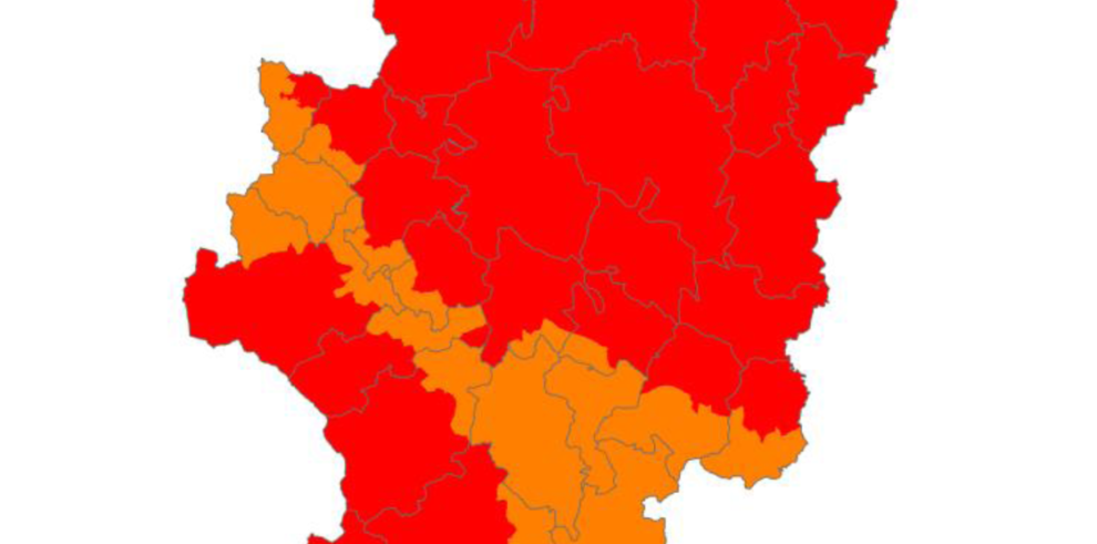 Prealerta roja por riesgo de incendios forestales en gran parte de Aragón