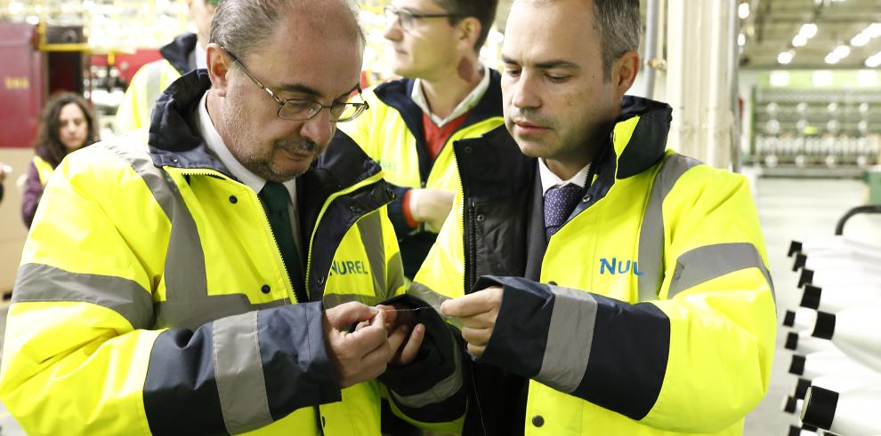 Javier Lambán agradece el compromiso con Aragón de la empresa Nurel que celebra su 50 aniversario con proyectos de ampliación