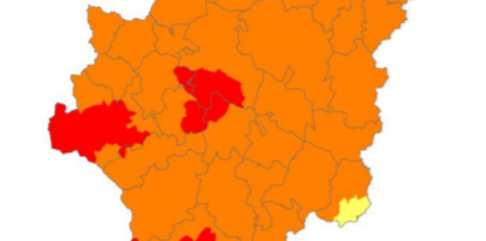 Prealerta roja por riesgo de incendios forestales en varias zonas del centro y sur de Aragón