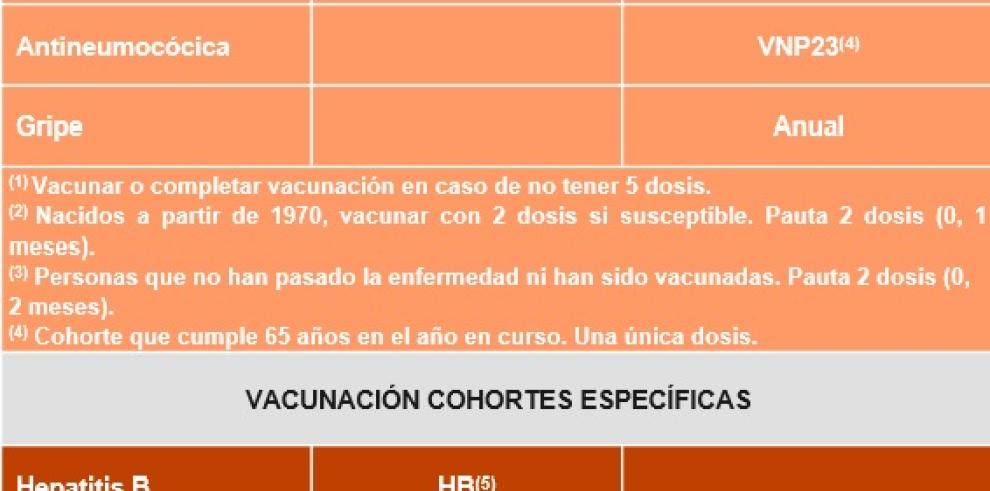 Aragón cuenta ya con un calendario de vacunación específico para la población adulta