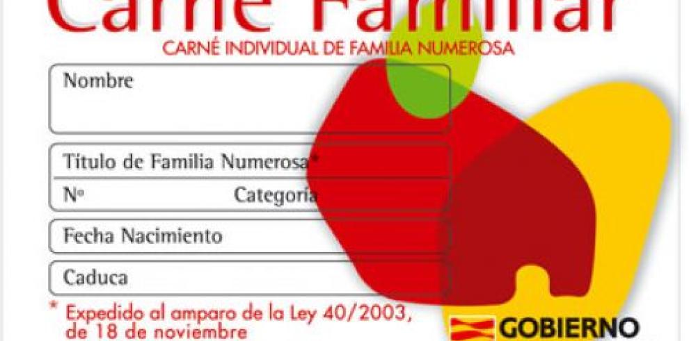 Las familias numerosas aragonesas de tres y cuatro hijos aumentan en un 9,37% en 2017