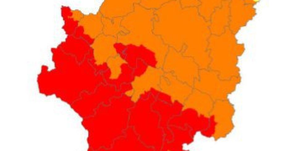 Prelaerta roja por riesgo de incendios forestales en el oeste y sur de Aragón