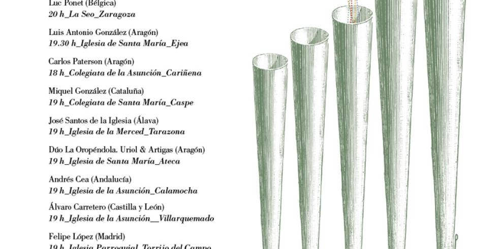 Cultura organiza catorce conciertos simultáneos en el II Ciclo de Órgano Música y Patrimonio de Aragón