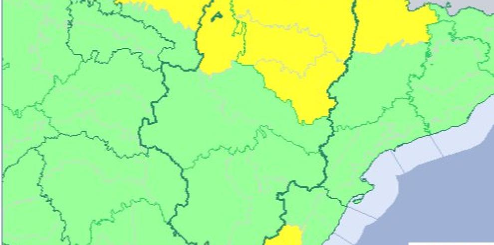 Ampliación aviso amarillo por tormentas y lluvias en Huesca Centro y sur y cinco villas para hoy 28 de abril