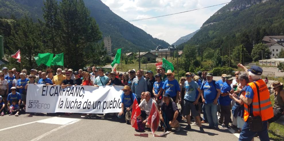 Acto por la reapertura de la línea internacional de Canfranc, la lucha de un pueblo