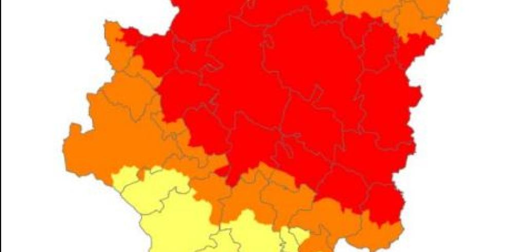 Prelaerta roja por riesgo de incendios forestales