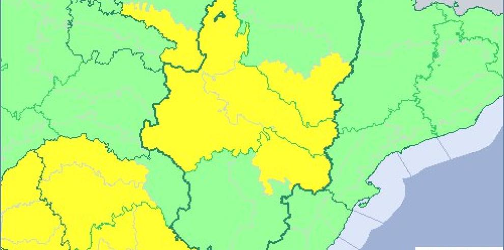 Aviso amarillo por temperaturas máximas en sur de Huesca, Zaragoza y Bajo Aragón