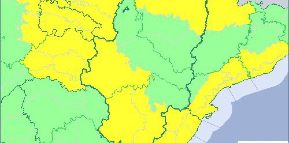 Aviso amarillo por lluvias y tormentas en varias zonas de Aragón 