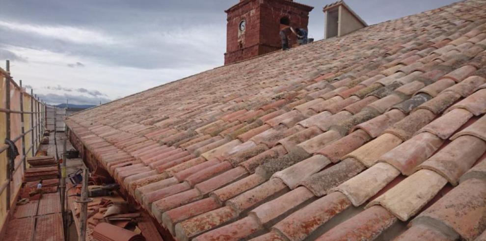 Finalizada la reparación de la cubierta de la iglesia de Santa Catalina de Ródenas en Teruel