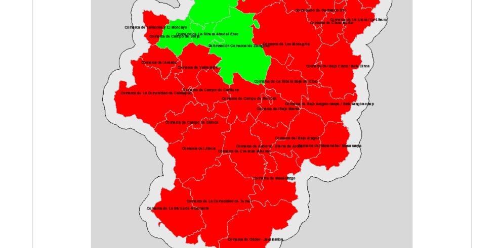 Mapa de índice de riesgo de incendios forestales, 20 enero 2018