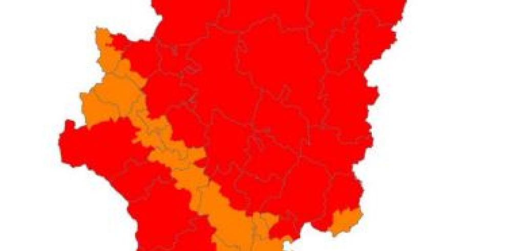 Prealerta roja por riesgo de incendios forestales en casi todo Aragón