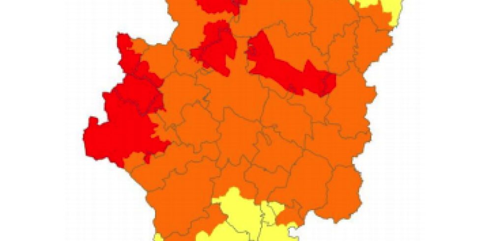 Prealerta roja en varias zonas del centro y oeste de la Comunidad Autónoma