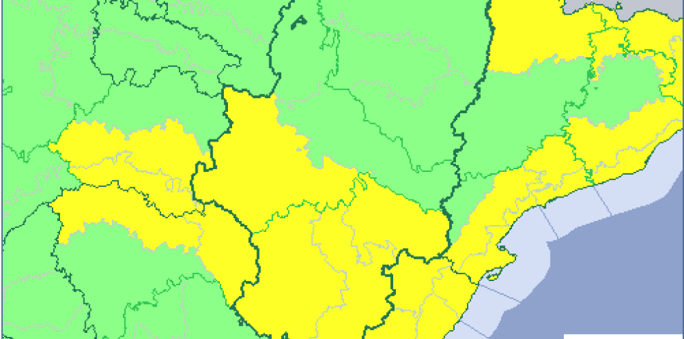 Aviso amarillo por lluvias y tormentas en la provincia de Teruel y la Ibérica Zaragozana