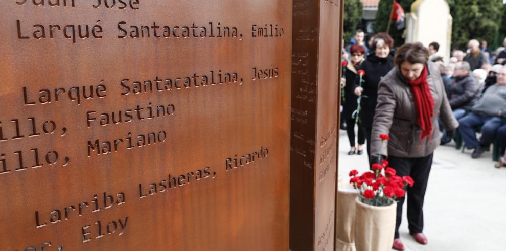 El Presidente de Aragón participa en el homenaje de 207 fusilados y represaliados durante el franquismo en Zuera y en la inauguración del memorial