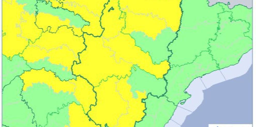 Aviso amarillo por lluvias, tormentas y temperaturas máximas