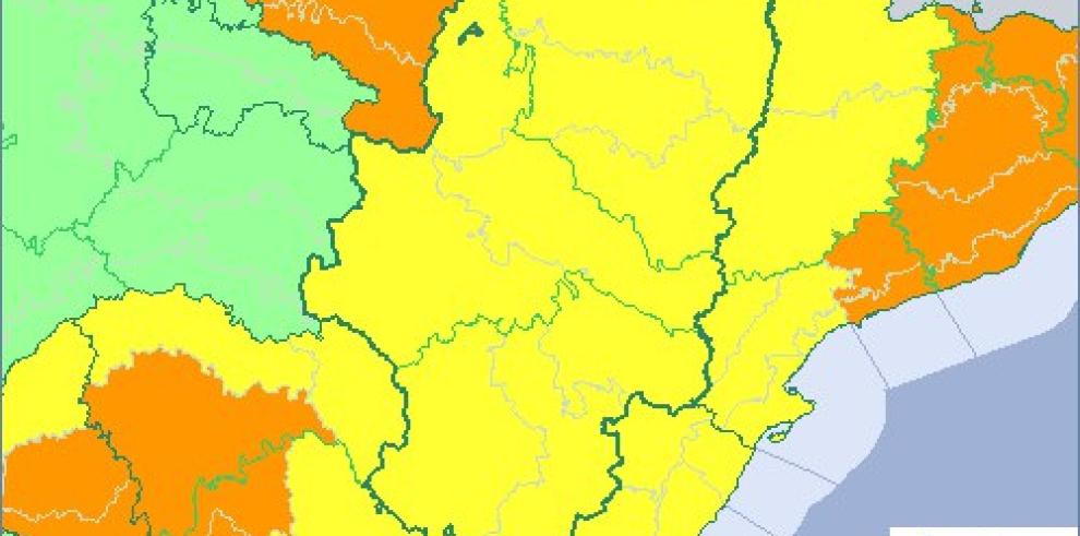 Aviso amarillo por lluvias y tormentas 