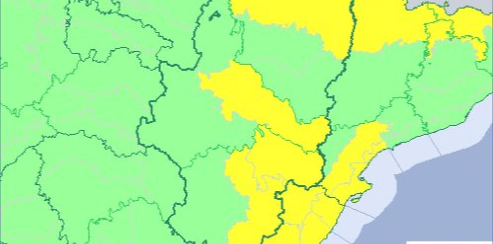 Ampliado el aviso amarillo por vientos en buena parte de Aragón y aviso por temperaturas mínimas en la provincia de Huesca