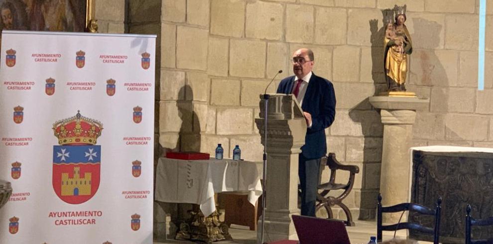 Lambán inaugura la I Jornadas de la Orden de San Juan en Castiliscar, donde permaneció casi 700 años hasta la desamortización de Mendizábal.