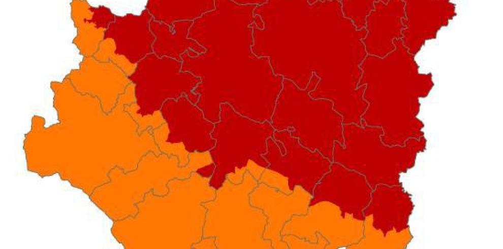 Alerta roja de peligro de incendios forestales en el centro de Aragón