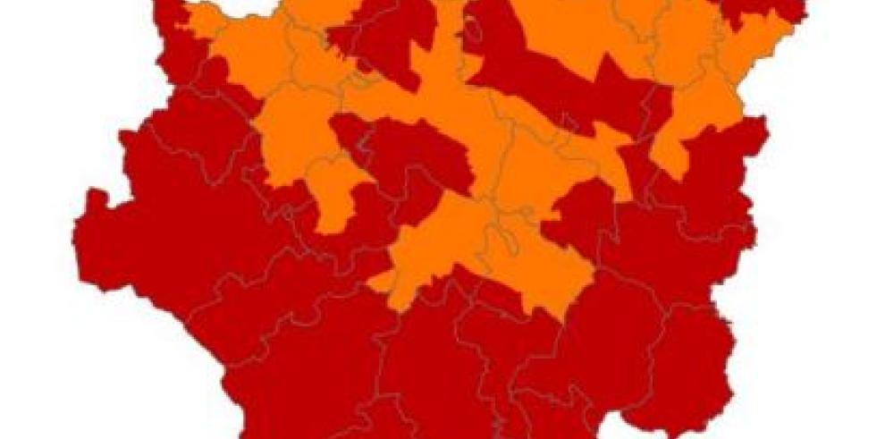 Nivel de alerta roja de peligro de incendios forestales en la mayor parte de Aragón