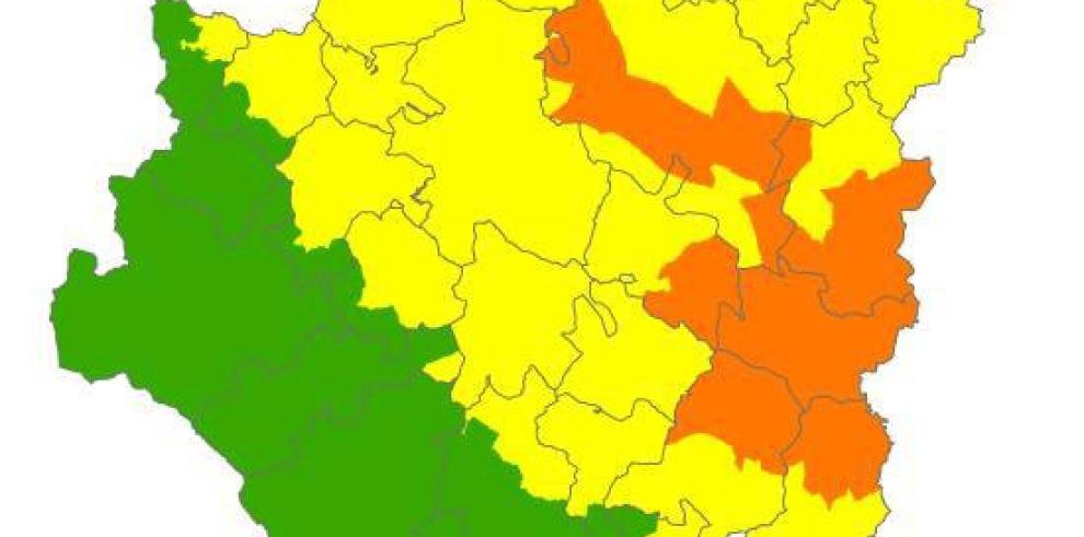 Alerta naranja de peligro de incendios forestales en el Bajo Ebro Forestal y la Muela de Alcubierre