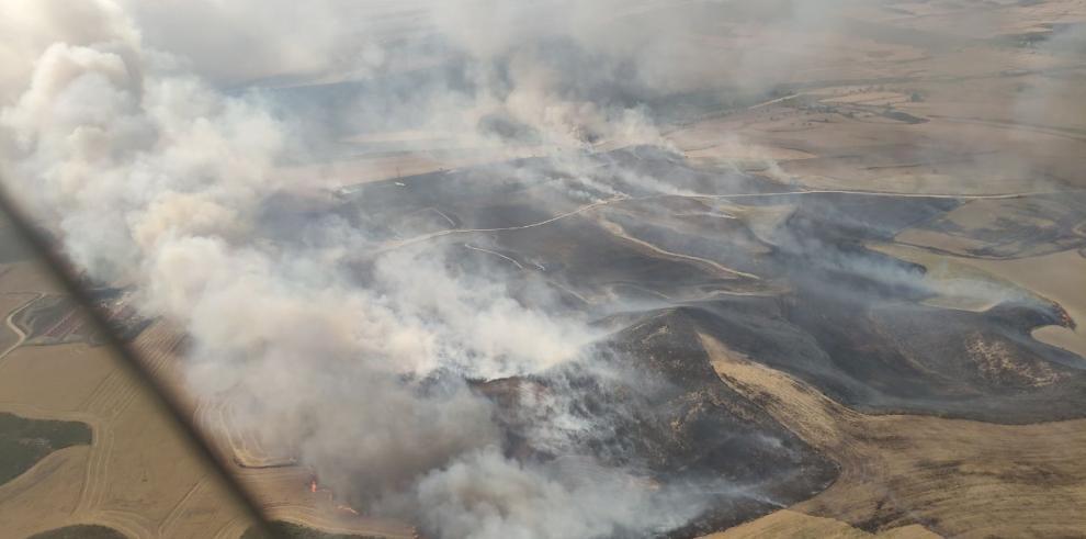 120 hectáreas ardieron en el incendio de Alcalá de Gurrea