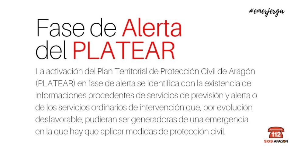 Activado el Plan Territorial de Protección Civil de Aragón en fase de alerta por la previsión de fuertes lluvias y tormentas en el Sistema Ibérico