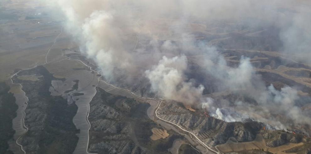 El CECOP no prevé que el incendio de Perdiguera y Leciñena pueda afectar a los núcleos urbanos