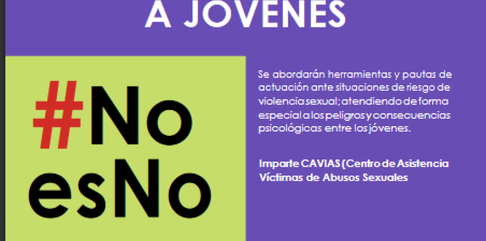 IAM e IAJ organizan un taller de prevención de agresiones sexuales a jóvenes para profesionales el 24 de mayo en Teruel 