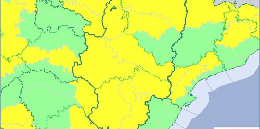 Aviso nivel amarillo por temperaturas mínimas en buena parte de Aragón