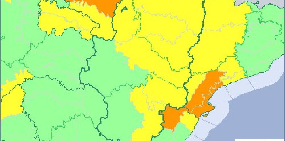 Aviso amarillo por viento y nevadas en Aragón