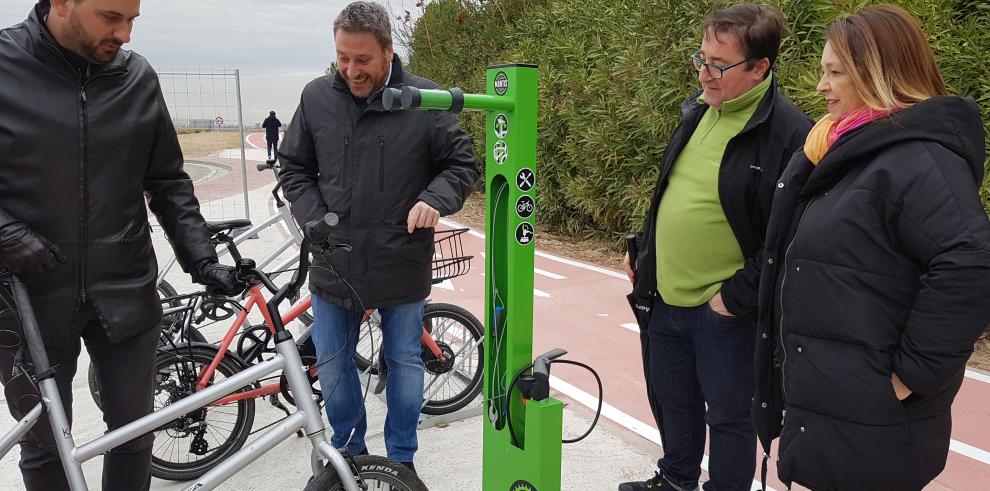 Inaugurado el primer carril bici metropolitano que conecta La Puebla de Alfindén con el polígono industrial Malpica 