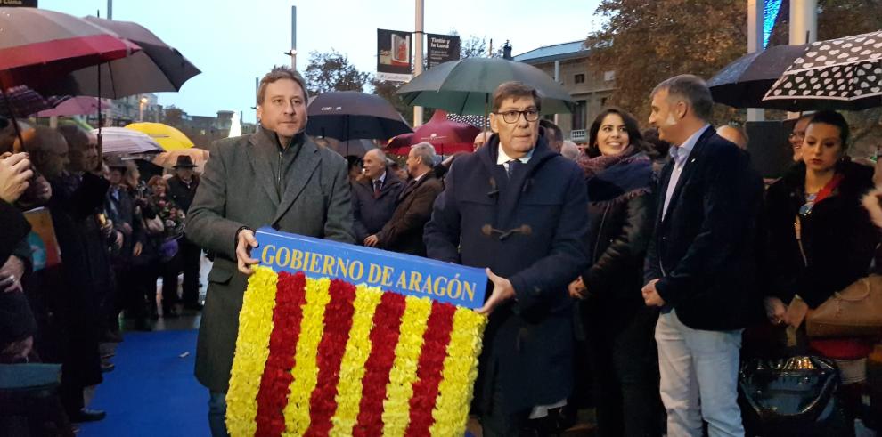 El Gobierno de Aragón participa en el acto institucional y ofrenda floral al Justicia de Aragón