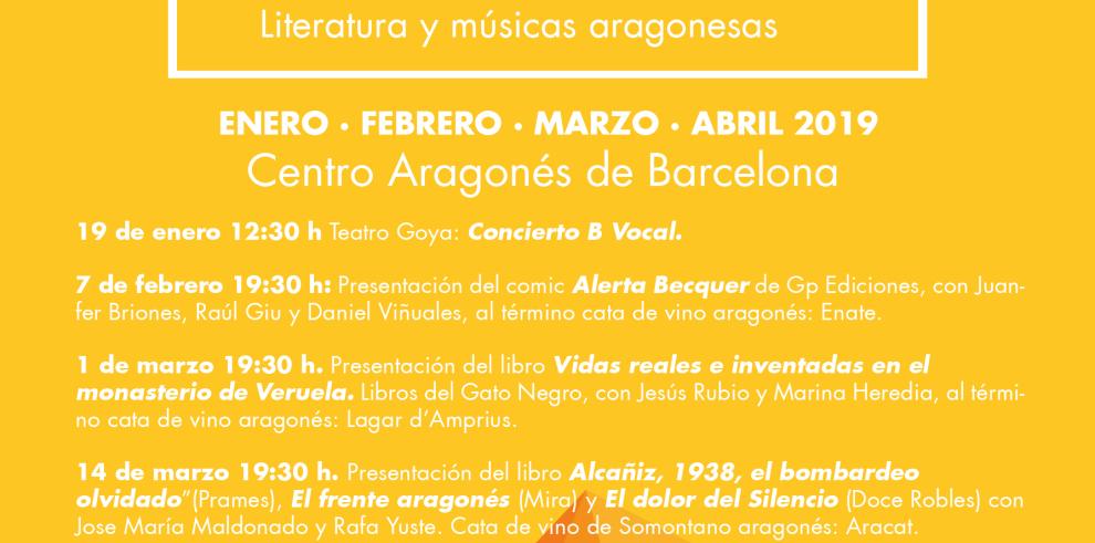 El ciclo “Letras, canciones y diálogos” acerca la literatura y la música de nuestra Comunidad al Centro Aragonés de Barcelona