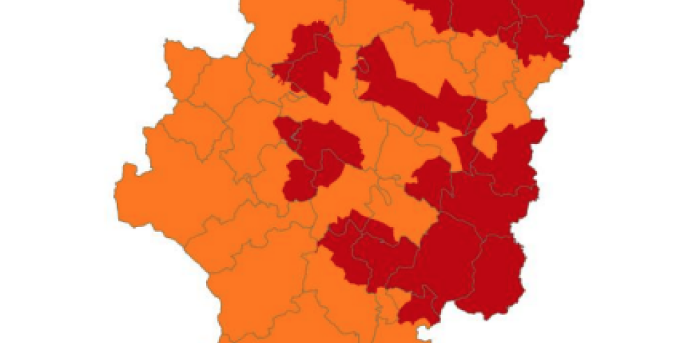 Alerta roja o naranja por riesgo de incendios forestales en casi todo Aragón