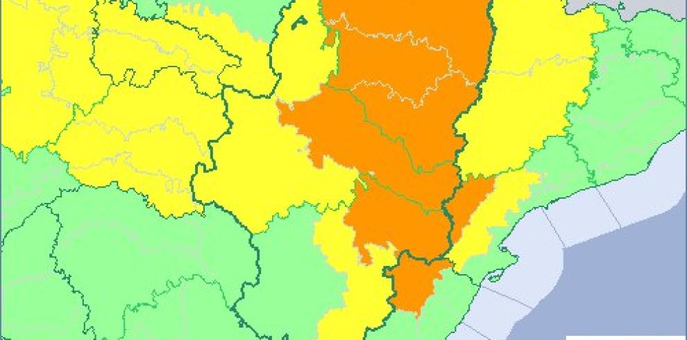 Aviso amarillo por lluvias y tormentas en la mayor parte de Aragón