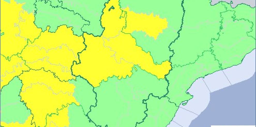 Aviso amarillo por tormentas en toda la provincia de Zaragoza y el centro de Huesca